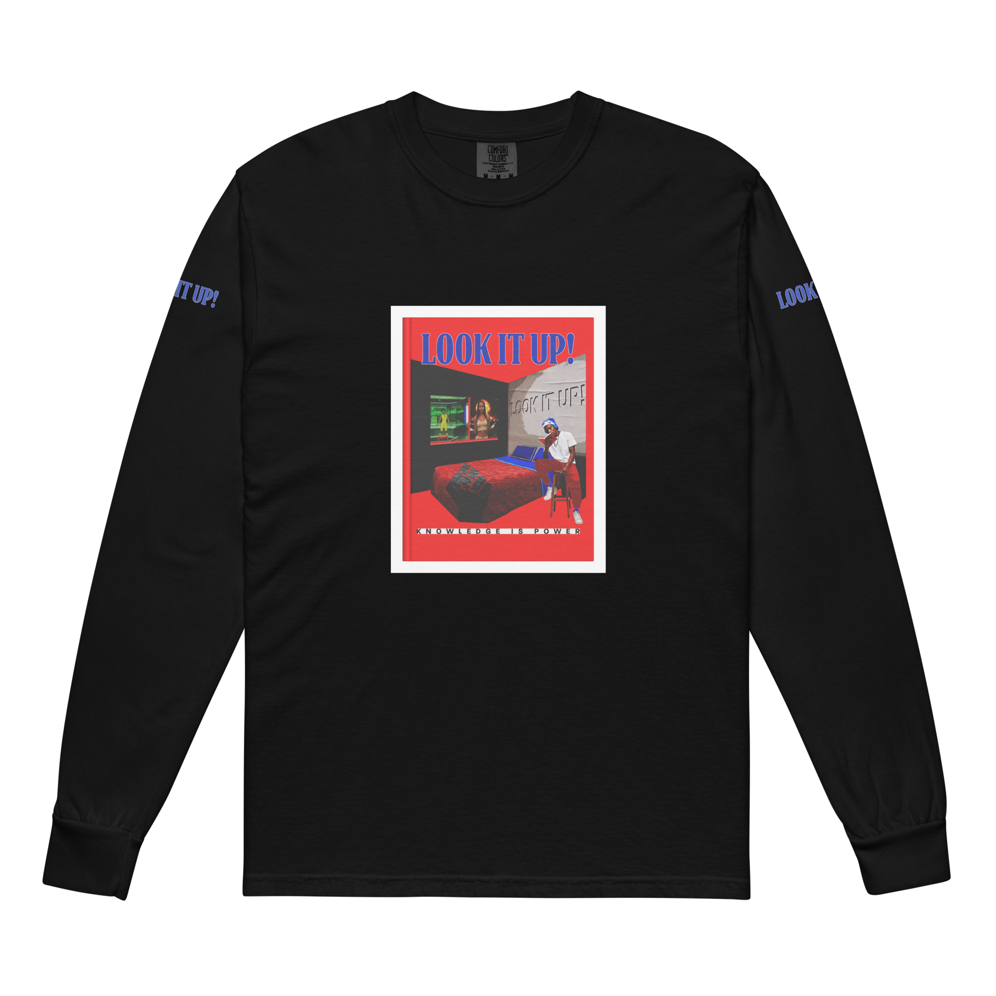 Look It Up Long-sleeve Heavyweight Black T
