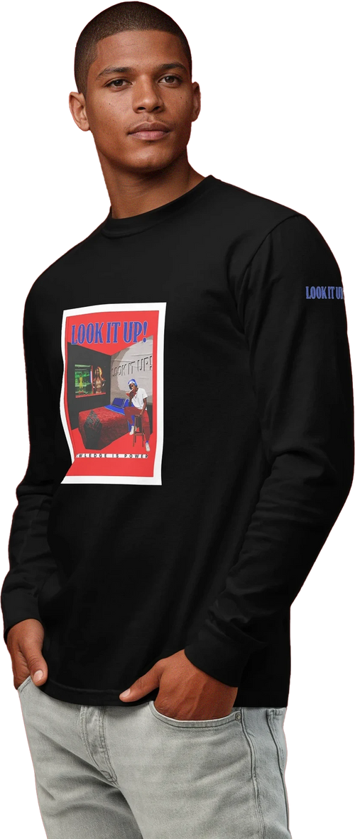 Look It Up Long-sleeve Heavyweight Black T