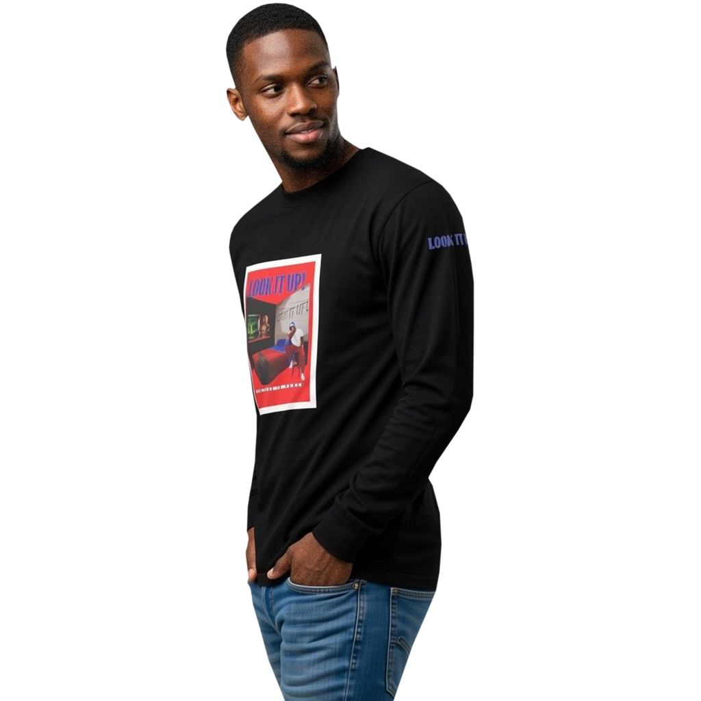 Look It Up Long-sleeve Heavyweight Black T