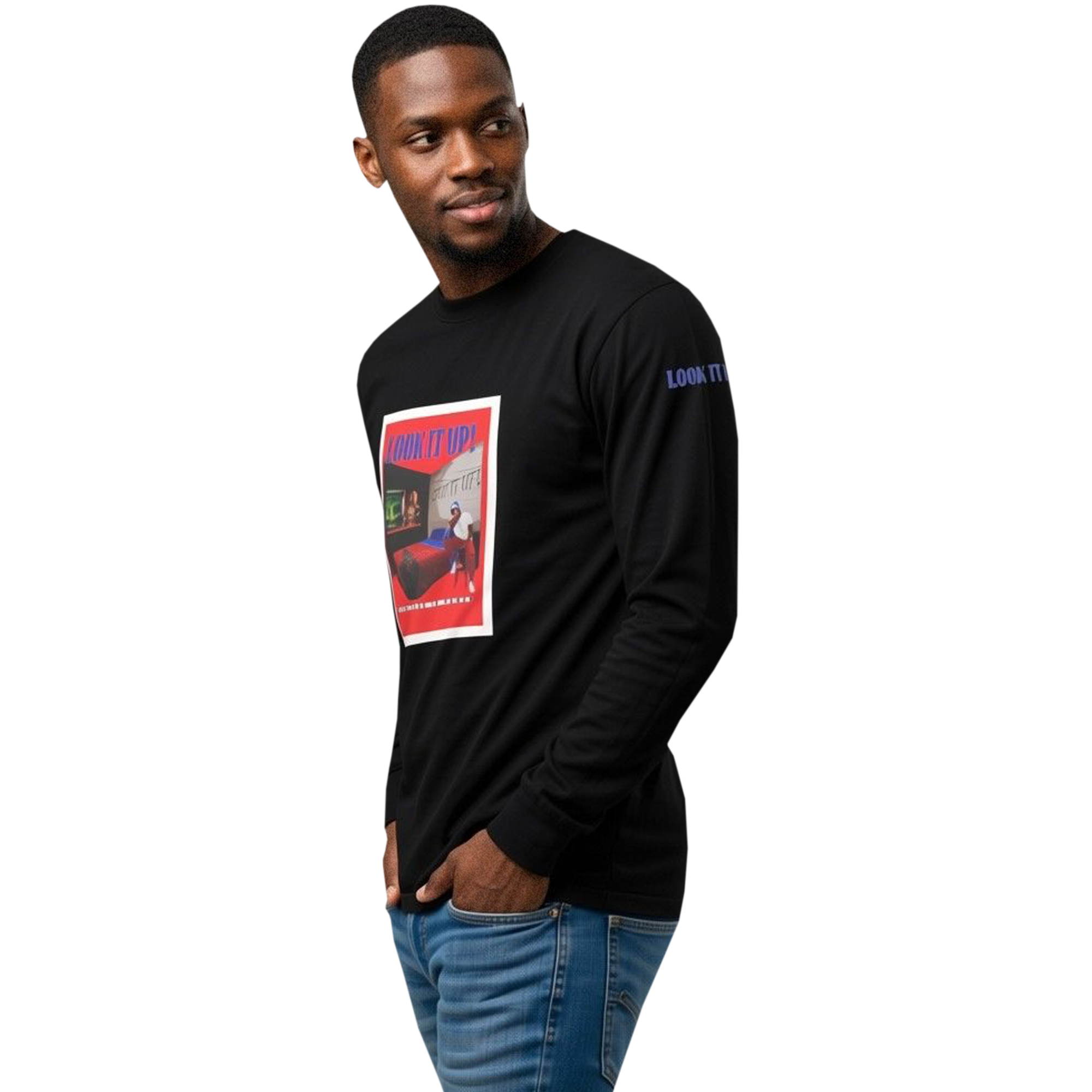 Look It Up Long-sleeve Heavyweight Black T