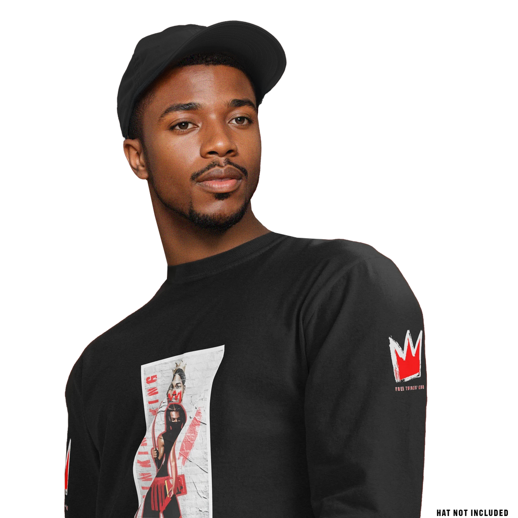 Warrior King Long Sleeve heavyweight Black T